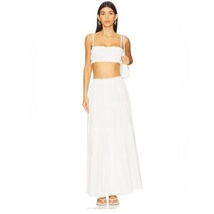 Chic White Maxi Skirt Set